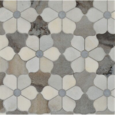 Afyon Grey, Palisandra, Skyline Multi Finish Theodora Marble Mosaics 12 1/8×14