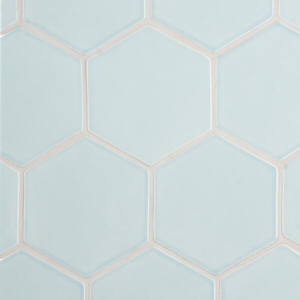 Seafoam Glossy Hexagon 5 Ceramic Tiles 5