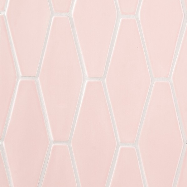 Blush Glossy Longest Hexagon Ceramic Tiles 3×7 7/8