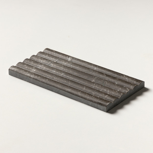 Nero Honed Flute Trim Marble Accent Tiles 6×12