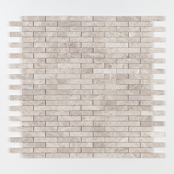 Sky Blue Honed 1 1/4×6 Marble Mosaics 12×12