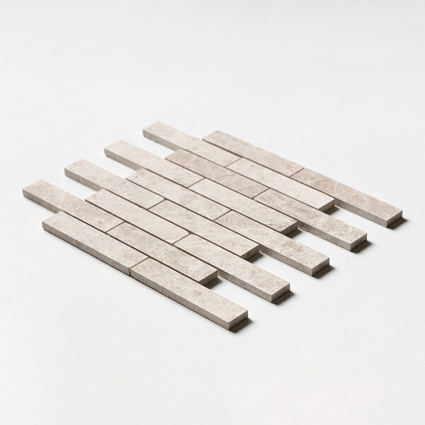 Sky Blue Honed 1 1/4×6 Marble Mosaics 12×12