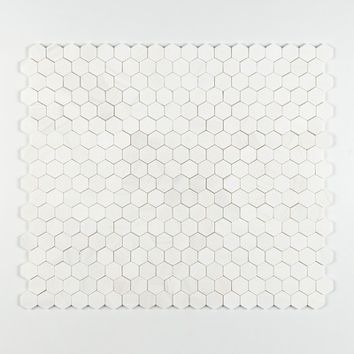 Bianco Dolomiti Hexágono Pulido 2 Mosaicos de Mármol 10 3/8×12