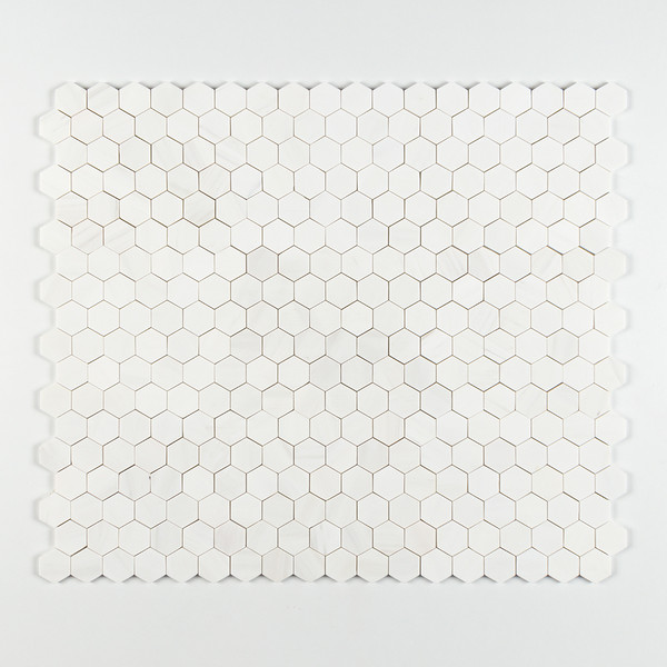 Bianco Dolomiti Polished Hexagon 2 Marble Mosaics 10 3/8×12