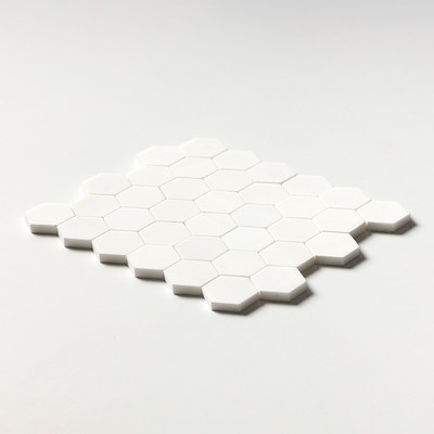 Bianco Dolomiti Hexágono Pulido 2 Mosaicos de Mármol 10 3/8×12
