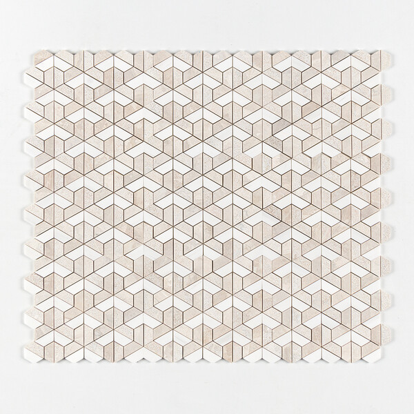 Royal Beige Textured 3d Hexagon Marble Mosaics 10 3/8×12