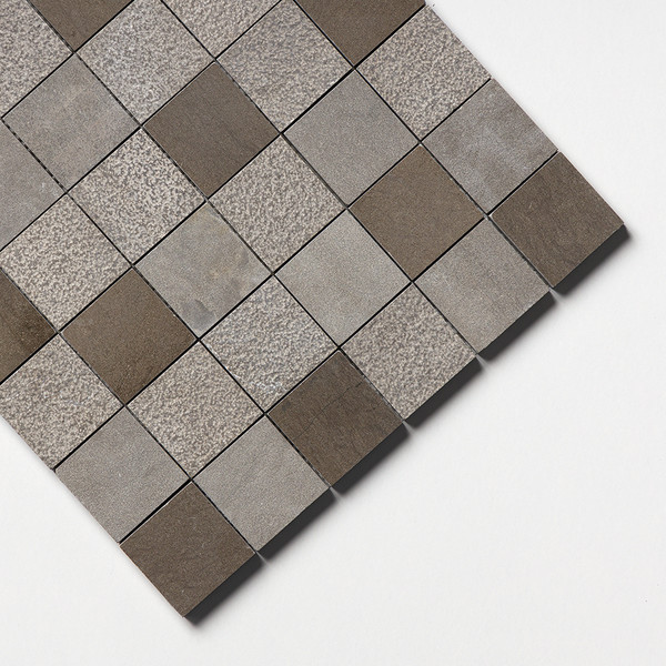 Gray Fousanna Textured 2×2 Limestone Mosaics 12×12
