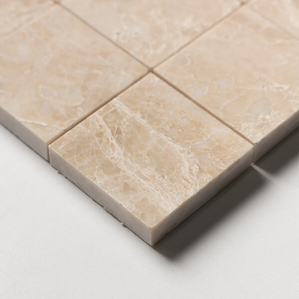 Delicate Beige Polished 2×2 Marble Mosaics 12×12
