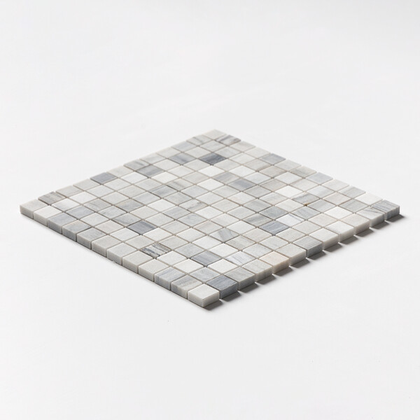 Silver Sky Honed 1×1 Marble Mosaics 12×12