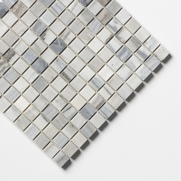 Silver Sky Honed 1×1 Marble Mosaics 12×12