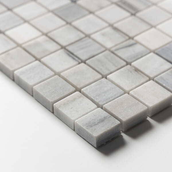 Silver Sky Honed 1×1 Marble Mosaics 12×12