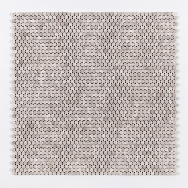Sky Blue Honed Penny Round Marble Mosaics 11 1/4×11 3/4