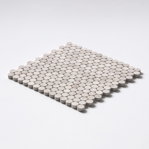 Sky Blue Honed Penny Round Marble Mosaics 11 1/4×11 3/4
