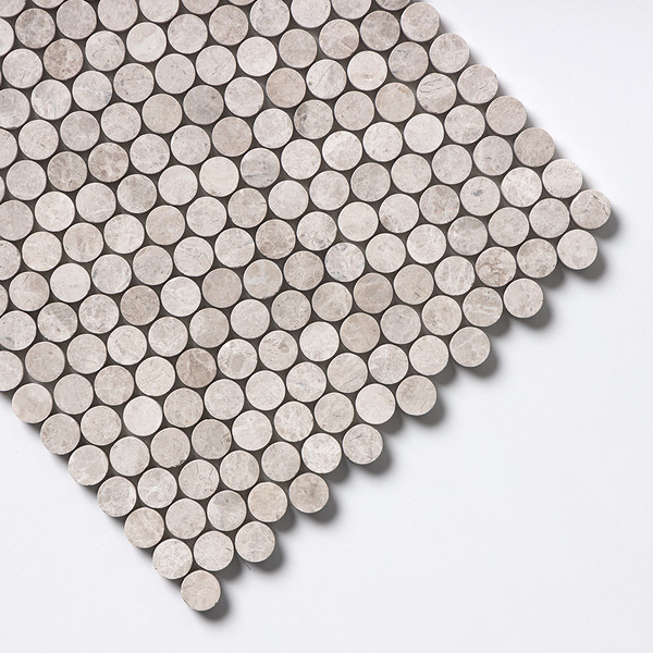 Sky Blue Honed Penny Round Marble Mosaics 11 1/4×11 3/4