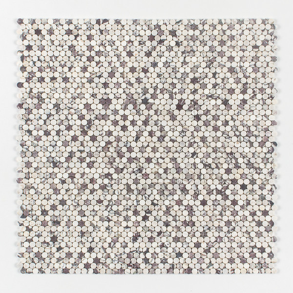 Calacatta Violet Honed Penny Round Marble Mosaics 11 1/4×11 3/4