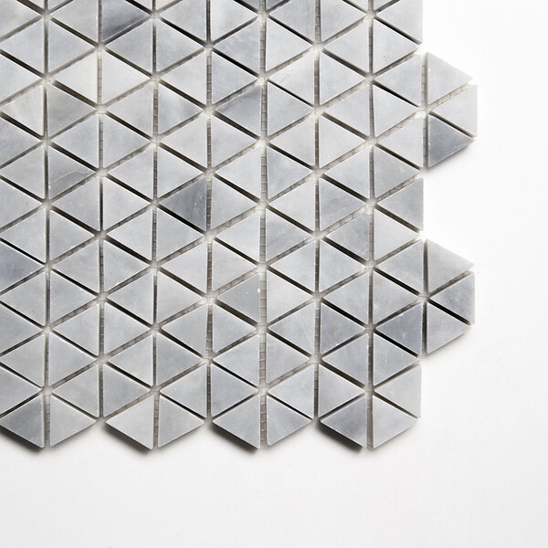 Bardiglio Light Honed Small Triad Marble Mosaics 10 3/16×11 13/16