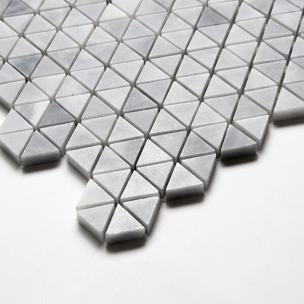 Bardiglio Light Honed Small Triad Marble Mosaics 10 3/16×11 13/16