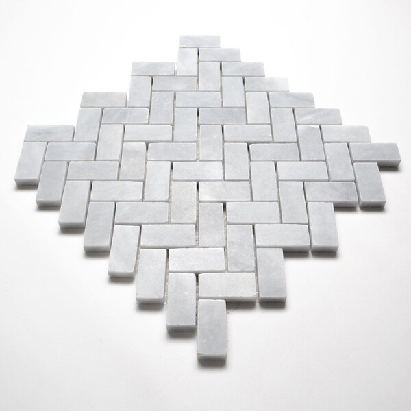 Bardiglio Light Honed Espiga 1×2 Marble Mosaic 11×11
