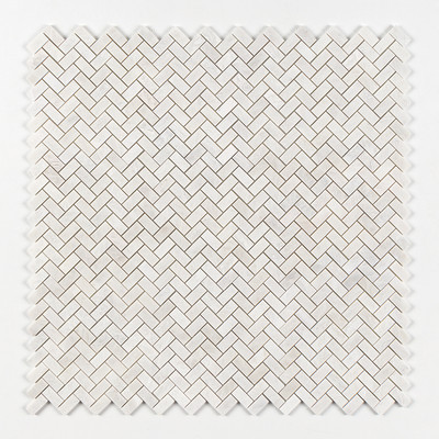 Mosaicos de mármol blanco siberiano pulido en espiga de 1×2 y 11×11 pulgadas