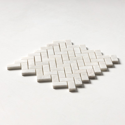 Mosaicos de mármol blanco siberiano pulido en espiga de 1×2 y 11×11 pulgadas