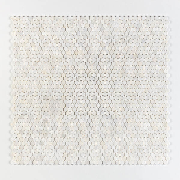 White Pearl Honed Hexagon 1×1 Marble Mosaics 11 1/2×12 1/4