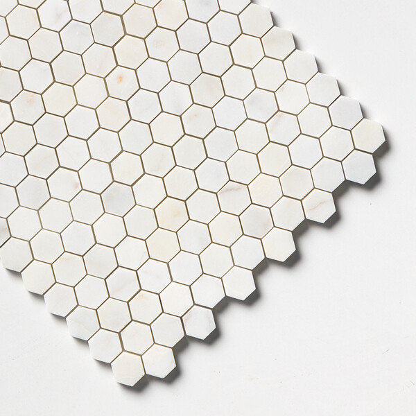 White Pearl Honed Hexagon 1×1 Marble Mosaics 11 1/2×12 1/4