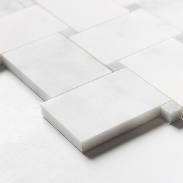 White Pearl Multi Finish Pinwheel Marble Mosaics 10 5/8×10 5/8