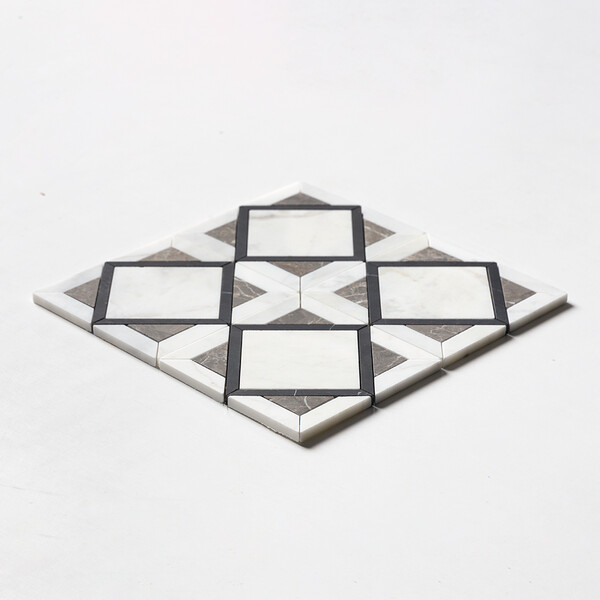 Black Honed Kent Marble Mosaics 13 9/16×13 9/16