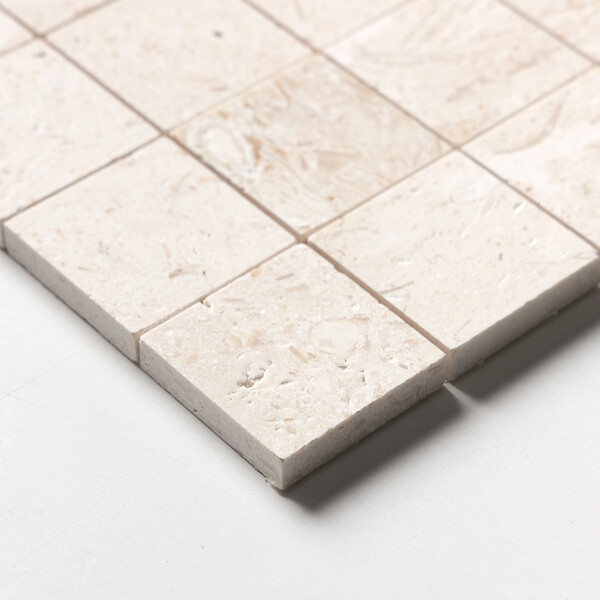 Desert Path Brushed 2×2 Limestone Mosaics 12×12