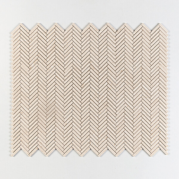 Desert Path Brushed Herringbone 5/8×3 Limestone Mosaics 10 7/16×12 13/16