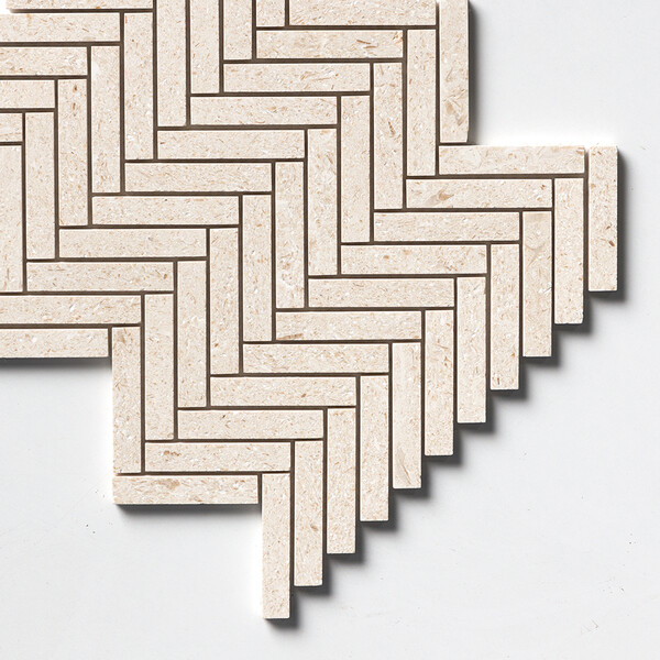 Desert Path Brushed Herringbone 5/8×3 Limestone Mosaics 10 7/16×12 13/16