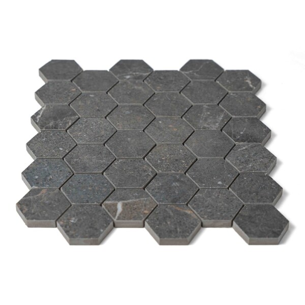 Dark Matte Hexagon 2 Porcelain Mosaics 12×12