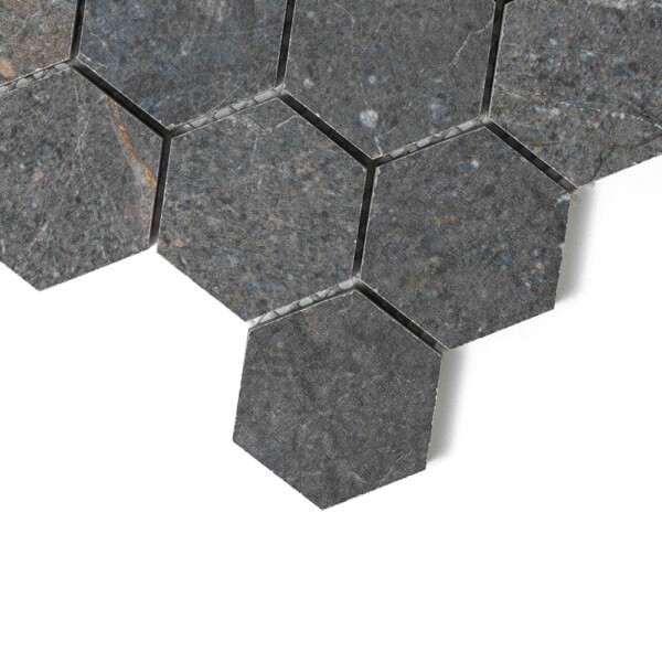 Dark Matte Hexagon 2 Porcelain Mosaics 12×12