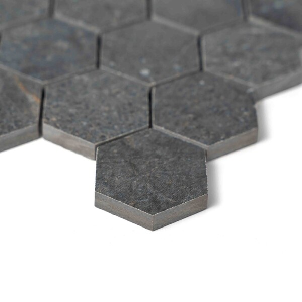 Dark Matte Hexagon 2 Porcelain Mosaics 12×12