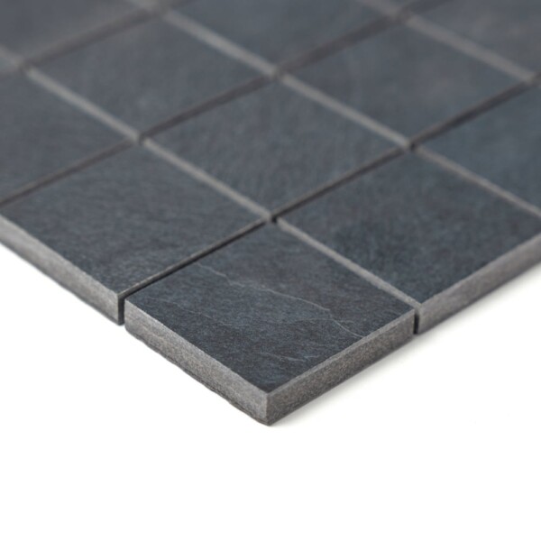 Dark Flow Matte Straight Joint 2×2 Porcelain Mosaics 12×12