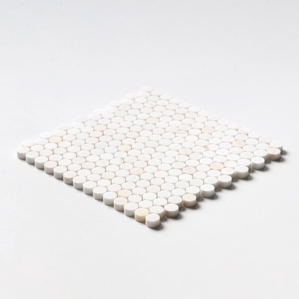 Confetti Honed Penny Round Marble Mosaics 11 1/2×11 1/2