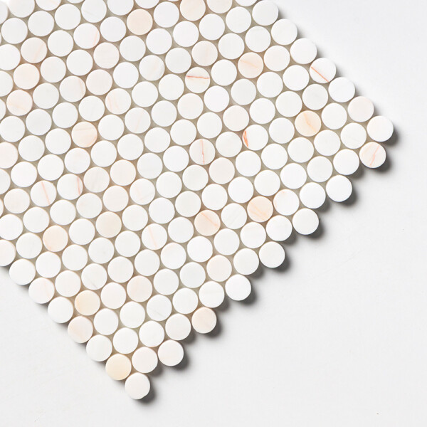 Confetti Honed Penny Round Marble Mosaics 11 1/2×11 1/2