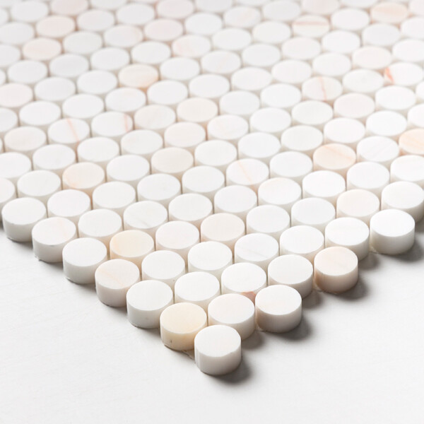 Confetti Honed Penny Round Marble Mosaics 11 1/2×11 1/2