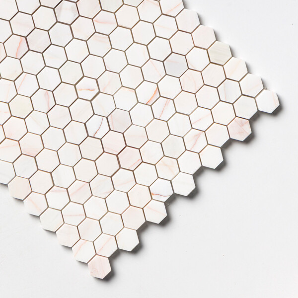 Confetti Honed Hexagon Marble Mosaics 11 5/8×12 3/8