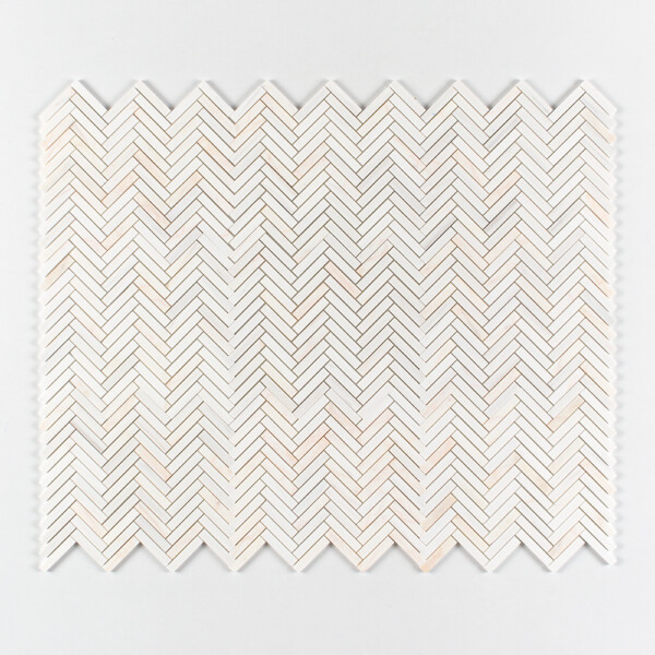 Confetti Honed Herringbone 5/8×3 Marble Mosaics 10 7/16×12 13/16