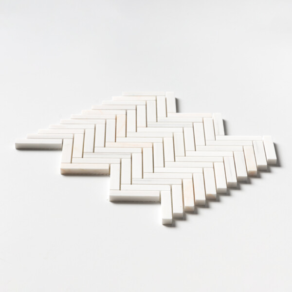 Confetti Honed Herringbone 5/8×3 Marble Mosaics 10 7/16×12 13/16