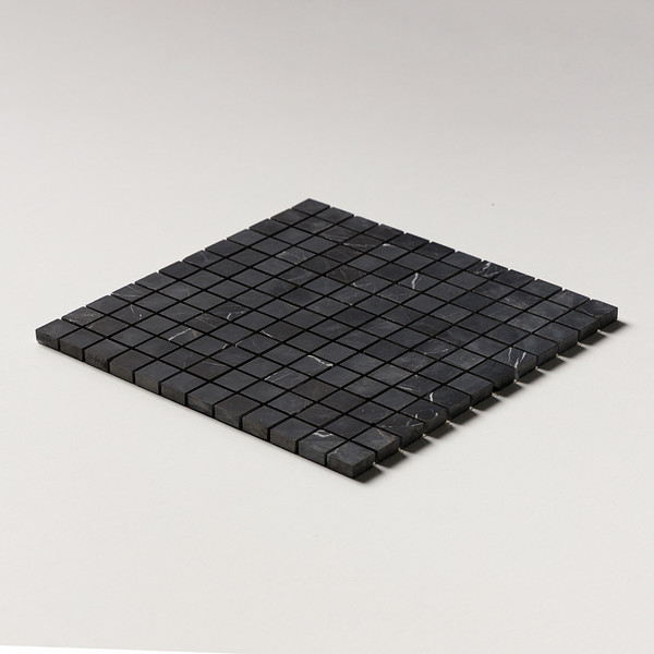 Black Honed 1×1 Marble Mosaics 12×12
