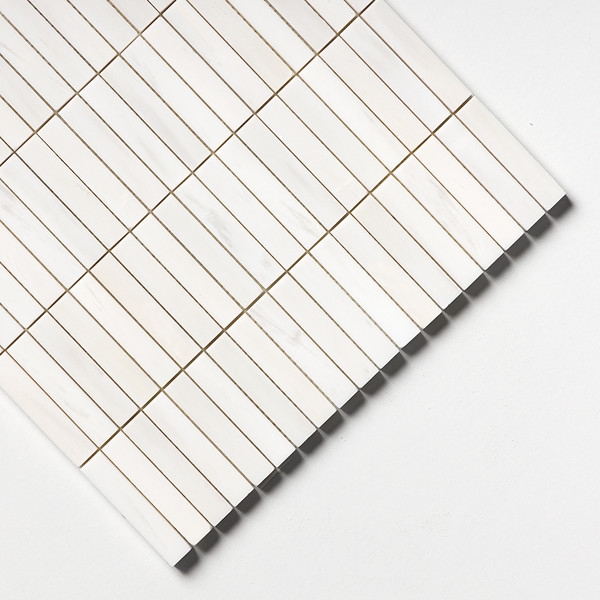 Bianco Dolomiti Honed 5/8×3 Marble Mosaics 12×12