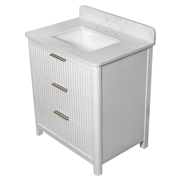 Carrara Gunningham White Bathroom Vanities 31×22