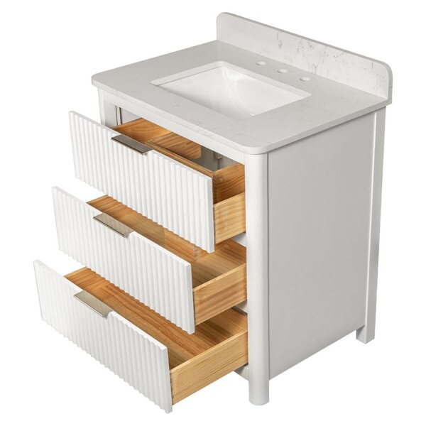 Carrara Gunningham White Bathroom Vanities 31×22