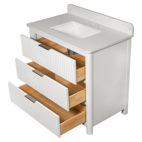 Carrara Gunningham White Bathroom Vanities 37×22