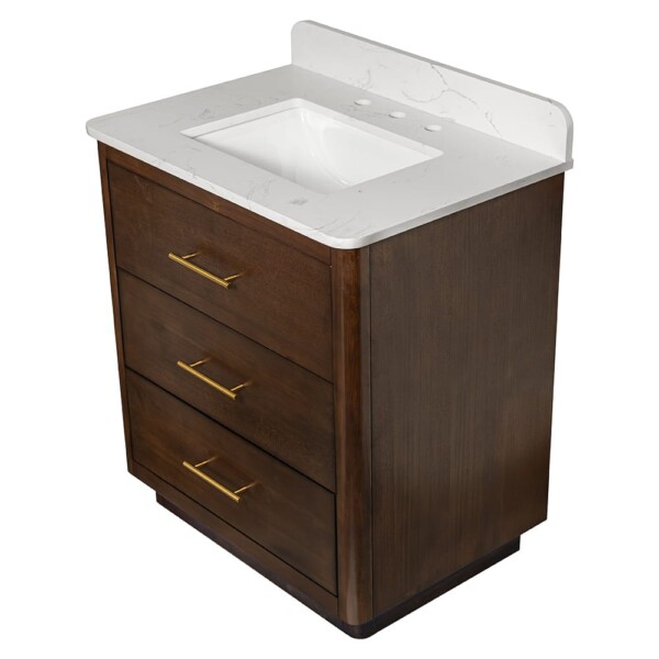 Carrara Contour Warm Walnut Bathroom Vanities 31×22