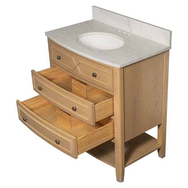 Carrara Halcyon Light Oak Bathroom Vanities 37×19