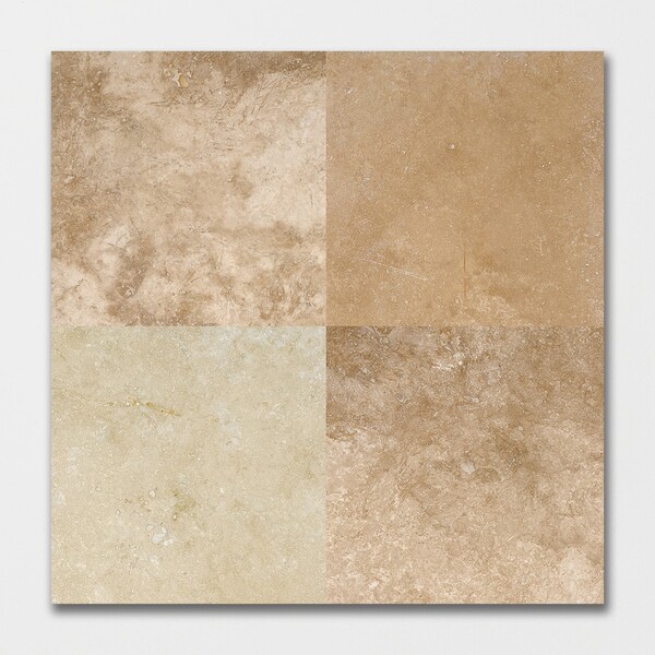Azulejos de travertino relleno pulido beige toscano de 12×12
