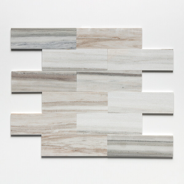 Silver Sky Polished Subway Marble Tiles 4×12